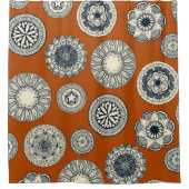 マンダラシルクスポットオレンジ シャワーカーテン (正面)