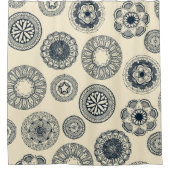 マンダラシルクスポットクリーム シャワーカーテン (正面)