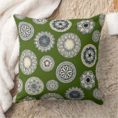 マンダラシルクスポットグリーン クッション (ブランケット)