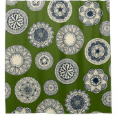 マンダラシルクスポットグリーン シャワーカーテン (正面)