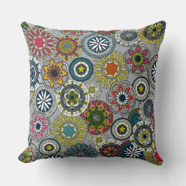 マンダラシルクフェスティバル銀 クッション