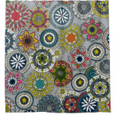 マンダラシルクフェスティバル銀 シャワーカーテン (正面)