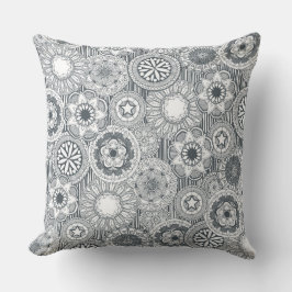 マンダラシルクメタル白 クッション