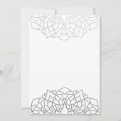 マンダラシルバーグレイパーソナライズされたパタ結婚ーン 招待状 (裏面)