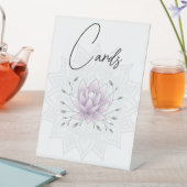 マンダラシンプルスのカードを使用したリーフとピンク結婚ロータス 台座サイン (インサイチュ)