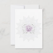 マンダラシンプルスの葉とピンクの蓮結婚蓮 セーブザデート (裏面)