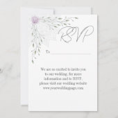 マンダラシンプルスの葉とピンクの蓮結婚蓮 招待状 (裏面)