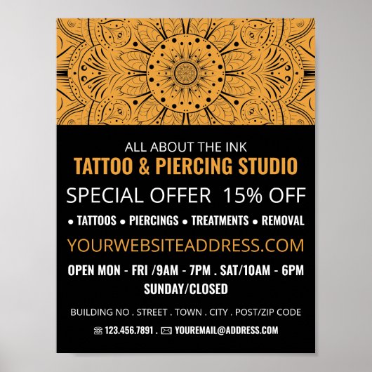 マンダラシンボルタトゥー&体ピアシングスタジオ ポスター (正面)