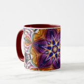 マンダラジオメトリックロゼットレトロヒッパイマグ マグカップ (正面左)