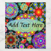 マンダラスとエキゾチックなフルーツパターン ワインラベル (シングルラベル)