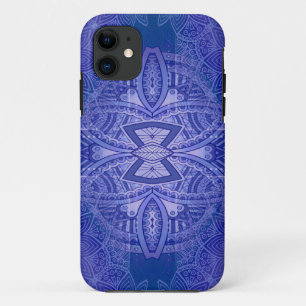 マンダラスオンクラシックデザインブルーリピート iPhone 11 ケース
