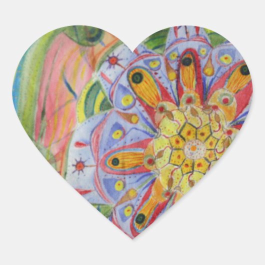 マンダラスケッチハートシール,光沢 ハートシール (正面)