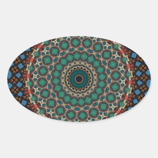 マンダラステッカー 楕円形シール (正面)