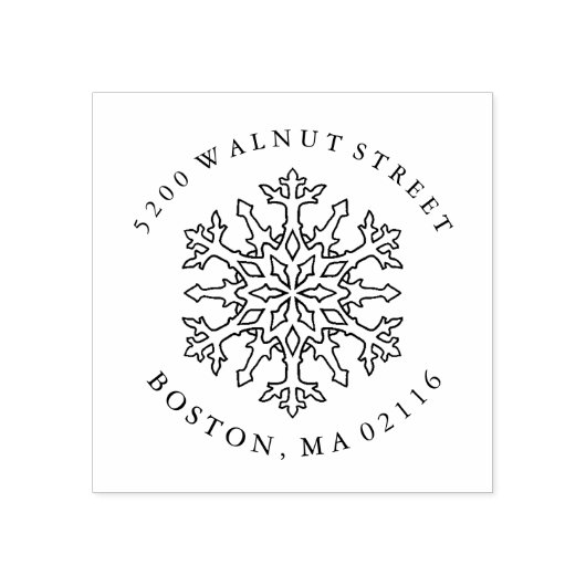 マンダラスノーフレーク |差出人住所スタンプ ラバースタンプ (インプリント)