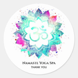 *~*マンダラスピリチュアルOMシンボルロータスフラワーオウム ラウンドシール