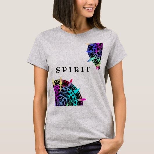 マンダラスピリットカラー銀河系スターシンプルかわいらし Tシャツ (正面)