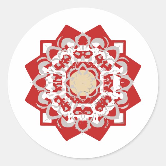 マンダラズ絵を描ーム ラウンドシール (正面)