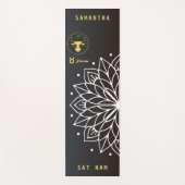 マンダラタイポグラフィシンプル(白黒)タウロス ヨガマット (正面)