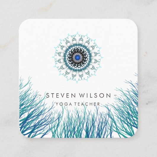 マンダラダマスクヨガホリスティック瞑想マッサージSq スクエア名刺 (正面)