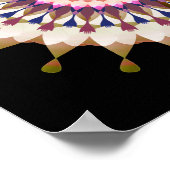 マンダラダマスクロータスフラワーアートエレガント ポスター (角)