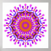 マンダラダマスクロータスフラワーアートエレガント ポスター (正面)