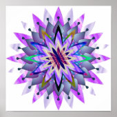 マンダラダマスクロータスフラワーアートエレガント ポスター (正面)