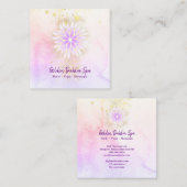*~*マンダラダリアパステルラベンダーピンク スクエア名刺 (正面/裏面)