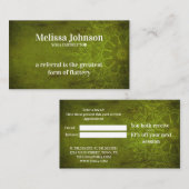 マンダラダークグリーンヨガ瞑想友人を参照 紹介カード (正面/裏面)