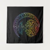 マンダラツリーオブライフタトゥースタイル タペストリー (正面(横))