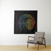 マンダラツリーオブライフタトゥースタイル タペストリー (インサイチュ(横))