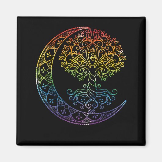 マンダラツリーオブライフタトゥースタイル マグネット (正面)