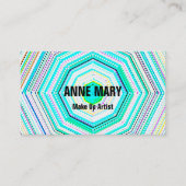 マンダラティール（緑がかった色）ブルー抽象芸術サロン化粧アーティスト 名刺 (正面)