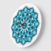 マンダラティール（緑がかった色）緑 ラージ壁時計 (傾斜)