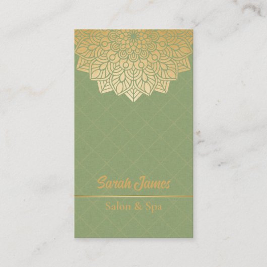 マンダラデザインの金ゴールド 名刺 (正面)