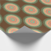 マンダラデザイングリーン、オレンジインディアン ラッピングペーパー (角)