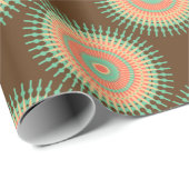 マンダラデザイングリーン、オレンジインディアン ラッピングペーパー (ロールコーナー)