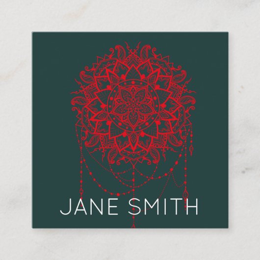 マンダラデザインモダンスタイリッシュクリエイティブ産業 スクエア名刺 (正面)