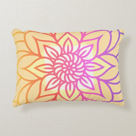 マンダラデザインライトカラー アクセントクッション (正面)