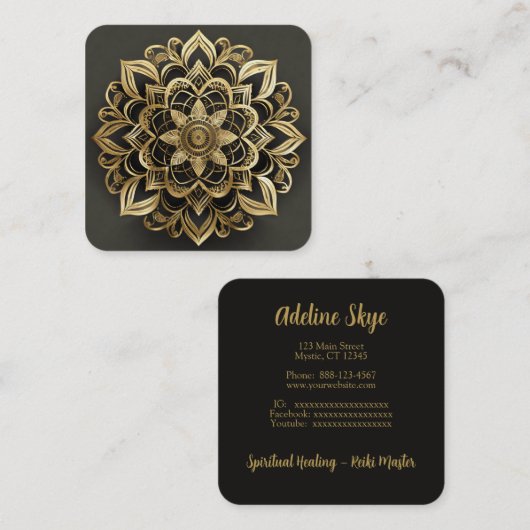 マンダラデザイン スクエア名刺 (正面/裏面)