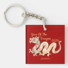 マンダラドラゴン中国の2024年正月赤