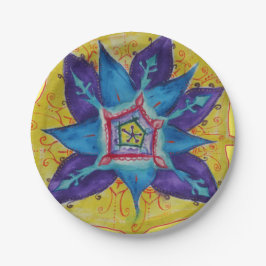 マンダラドリームハンド絵を描デザイン ペーパープレート