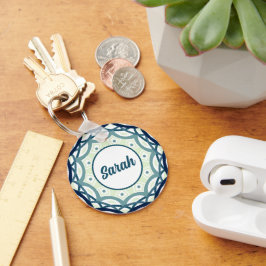 マンダラドリーム（灰色/緑） キーホルダー