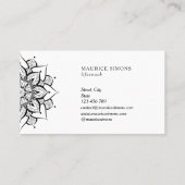 マンダラネブラヨガインストラクターヨガ先生禅 名刺 (裏面)