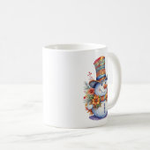 マンダラハットウォーター色の可愛いクリスマス雪だるま コーヒーマグカップ (正面右)