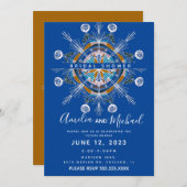 マンダラハンドドローモダンドボホアートブライダルシャワー 招待状 (正面/裏面)