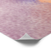 マンダラハートソフトピーチパープルウォーター色プリント ポスター (角)