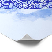 マンダラハートブルーウォーターカラープリント ポスター (角)