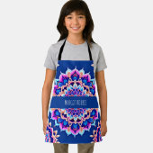 マンダラバイオレットピンク幾何学模様 エプロン (インサイチュ)