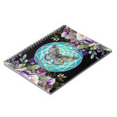 マンダラバタフライパープルフローラ密教精神 ノートブック (左側)