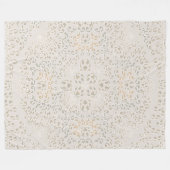 マンダラバロックオーナメントパターンデザイン フリースブランケット (正面(横))